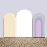 Aperturee - Incarnadine White Rainbow Party Arch Backdrop Kit
